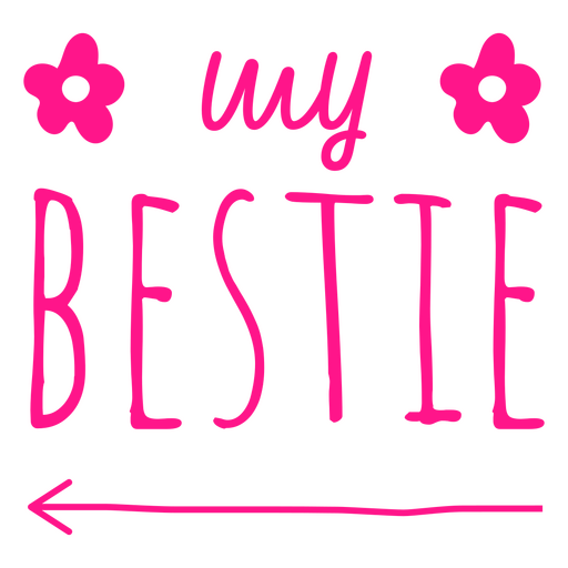 Design de letras rosa para minha melhor amiga Desenho PNG