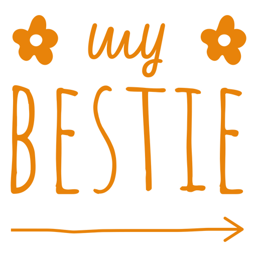 My bestie orange lettering design PNG Design