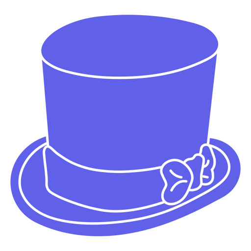 Ilustração estilosa de cartola azul Desenho PNG