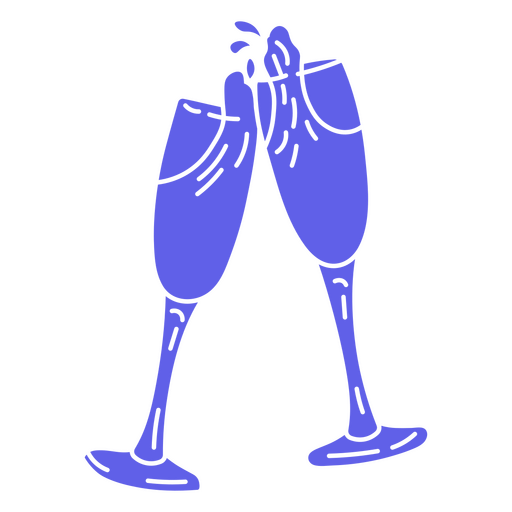 Ilustração divertida de brinde com taças de champanhe Desenho PNG