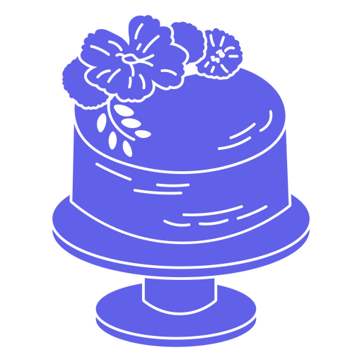 Cake with flower decoration PNG Design