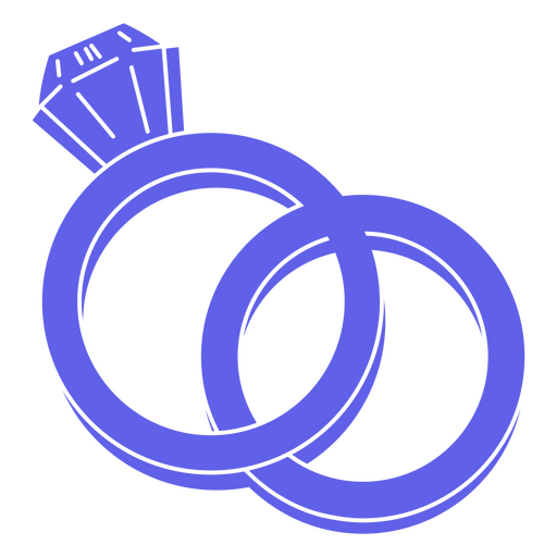 Diseño gráfico elegante de anillo de bodas Diseño PNG