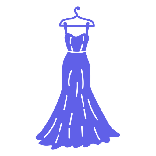 Vestido azul en percha Diseño PNG