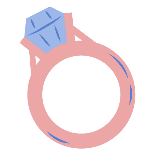 Ring with blue diamond PNG Design