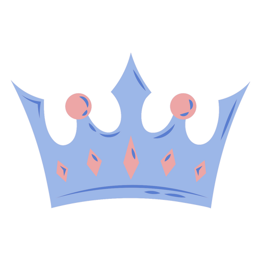 Icono de corona azul y rosa Diseño PNG