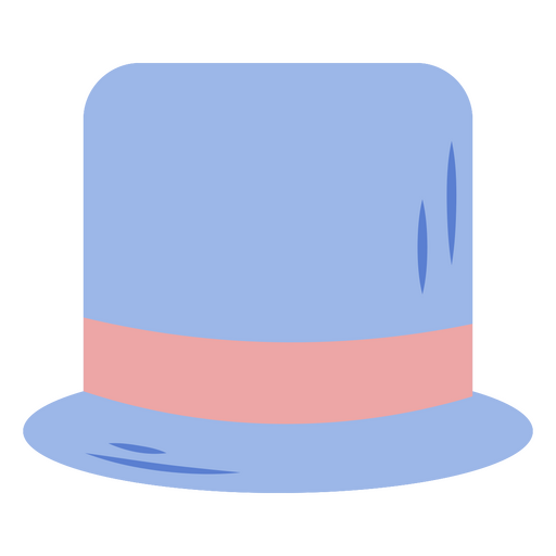 Design elegante de chapéu alto azul com faixa rosa Desenho PNG