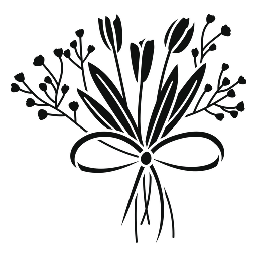 Bow on flowers PNG Design