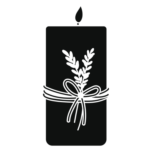 Edles Kerzendesign mit botanischen Akzenten PNG-Design