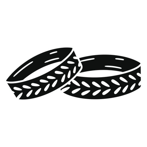 Design elegante de anéis com padrão de folhas entrelaçadas Desenho PNG