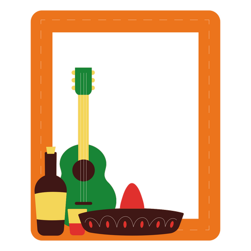 Guitarra e garrafa Desenho PNG