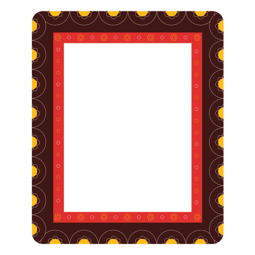 Framed picture with gold decorations PNG Design
