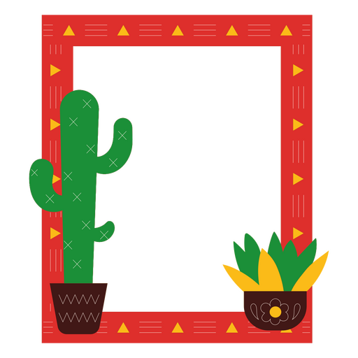 Cactus and plant in flower pot PNG Design