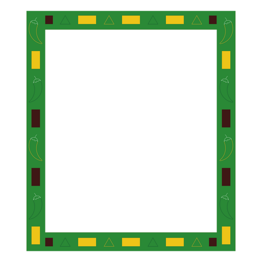 Green and yellow picture frame PNG Design