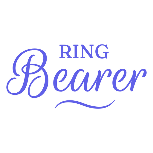 Ring bearer blue lettering PNG Design