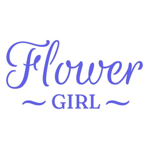 Blumenmädchen blauer Schriftzug PNG-Design