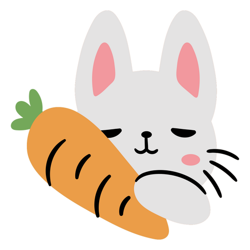 Lindo conejito con diseño de zanahoria Diseño PNG