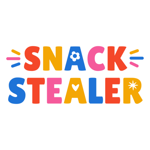 Snack stealer colorful quote PNG Design