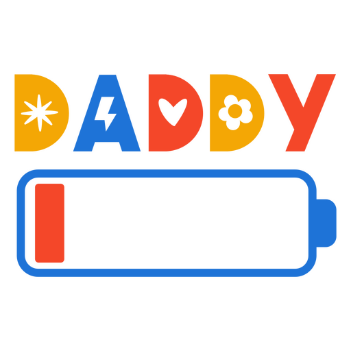 Daddy battery PNG Design