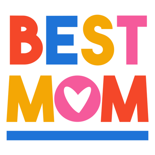Buntes Zitat zum besten Mama-Motiv PNG-Design