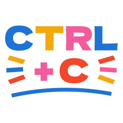 Ctrl + c cita colorida Diseño PNG