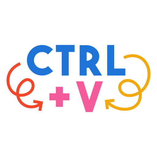 Ctrl + v citação colorida Desenho PNG