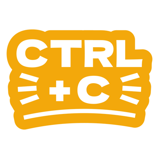 Ctrl + c yellow quote PNG Design