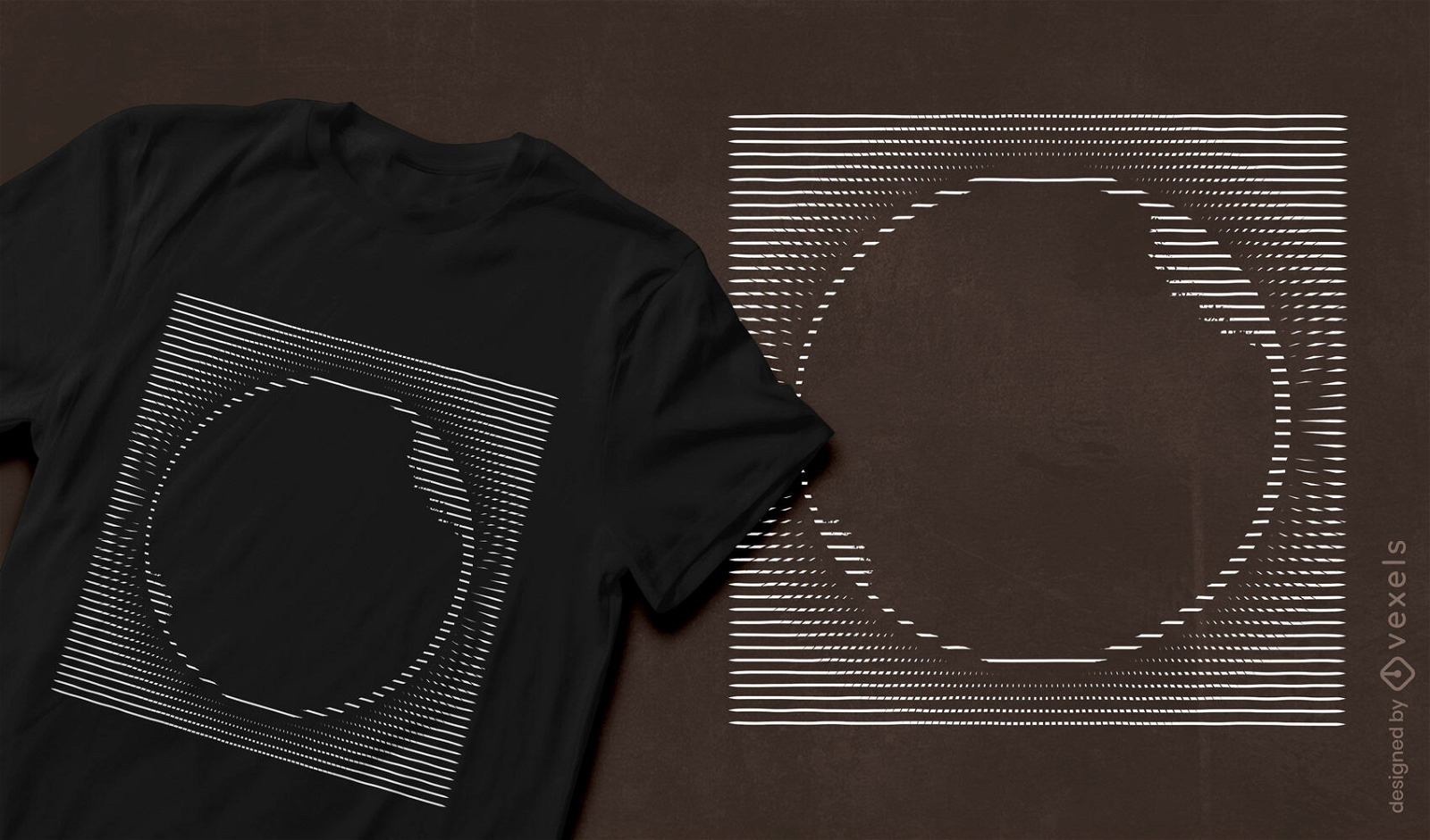 Diseño de camiseta de líneas de eclipse.
