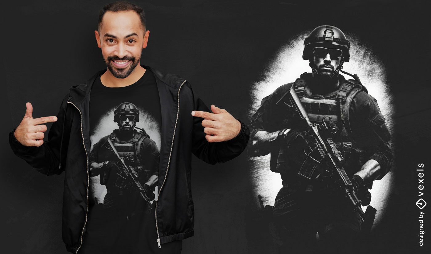 Diseño de camiseta de oficial swat.