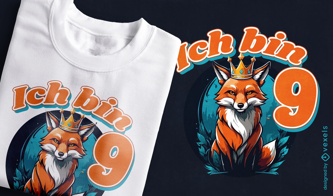 Diseño de camiseta del rey zorro.