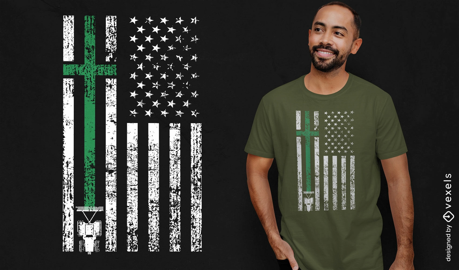 Field US flag t-shirt design