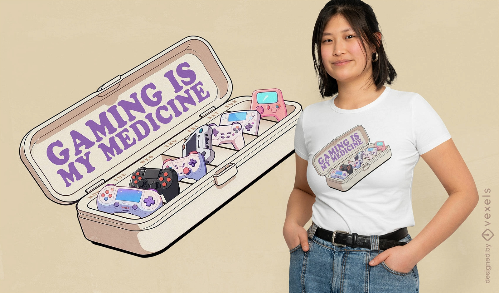 Diseño de camiseta de medicina para juegos.