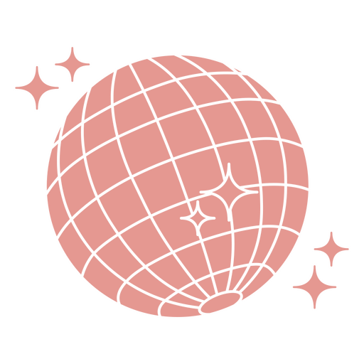 Pink globe with star PNG Design