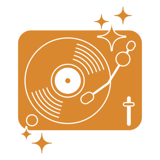 Gold record player PNG Design