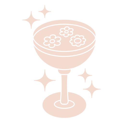 Encantadora ilustración de cóctel floral Diseño PNG