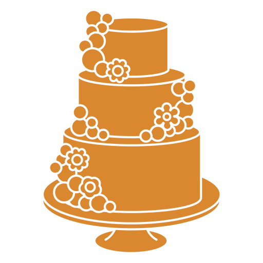 Ilustração encantadora de bolo de casamento Desenho PNG