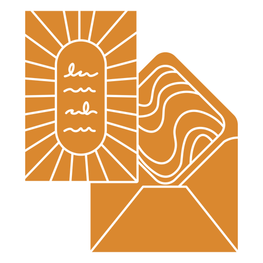Design de cartão de felicitações com raios de sol vibrantes Desenho PNG