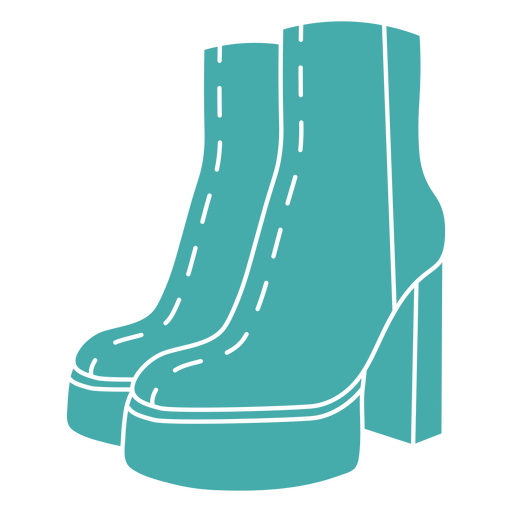 Botas azules de mujer. Diseño PNG