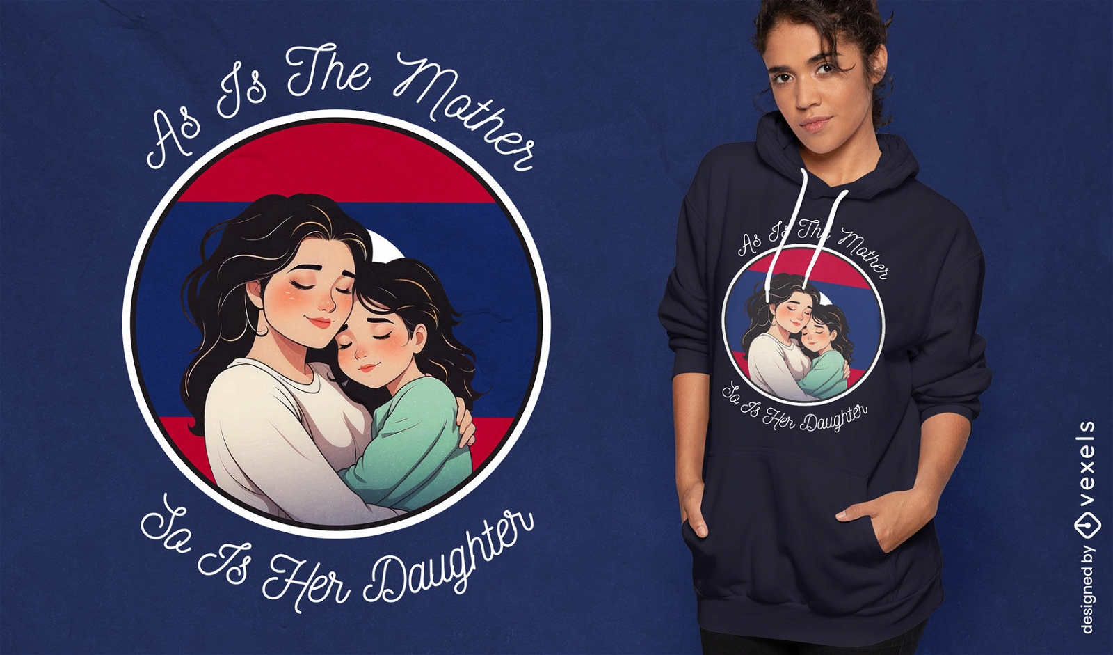 Laos mother and daughter embrace t-shirt design