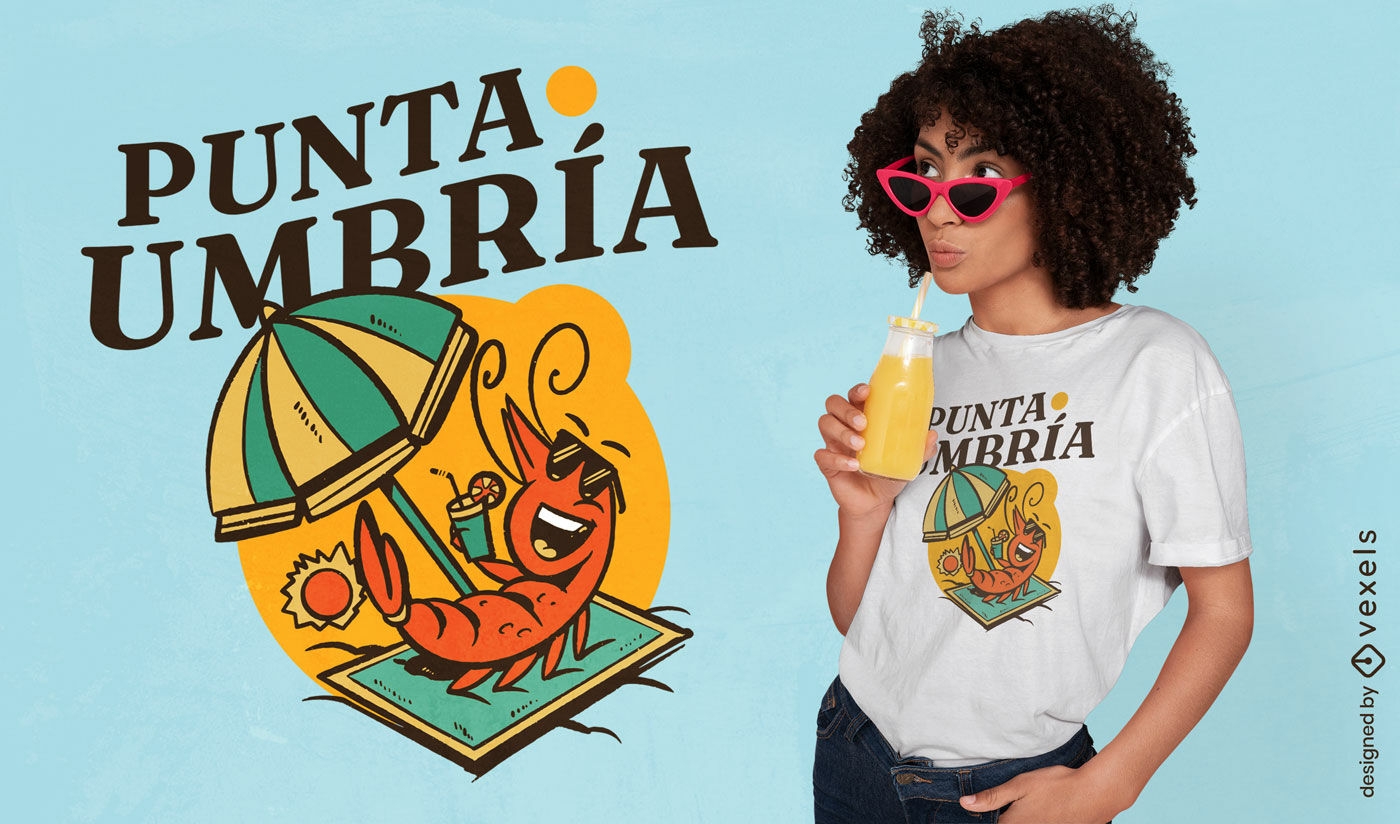 Diseño de camiseta con ambiente playero de Punta Umbría.