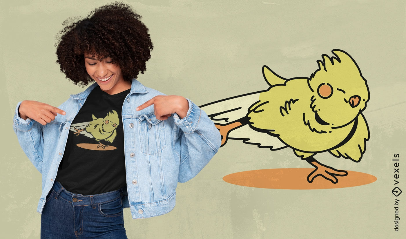 Playful yellow cockatiel t-shirt design