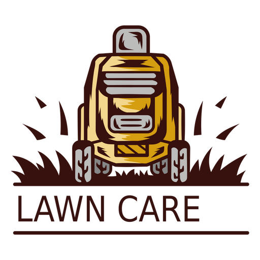 Distintivo de cuidado de gramado com texto Desenho PNG