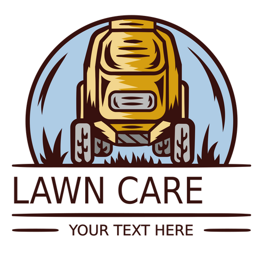 Logotipo de cuidado do gramado com texto Desenho PNG