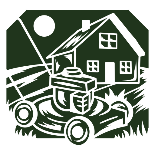 Charming lawn mower silhouette design PNG Design