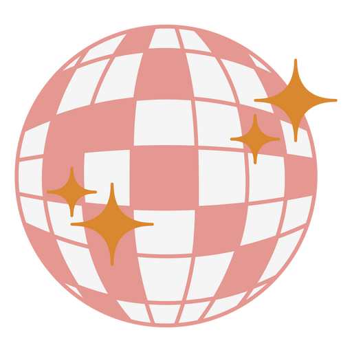 Pink and white globe PNG Design