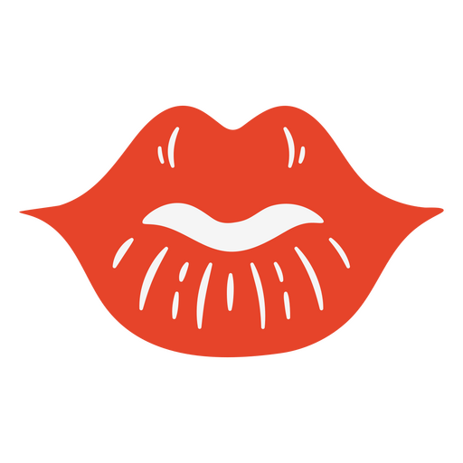 labios rojos simples Diseño PNG