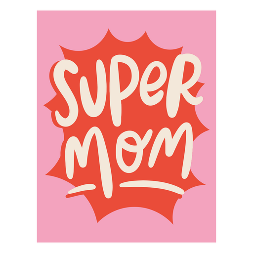 Super mom card PNG Design