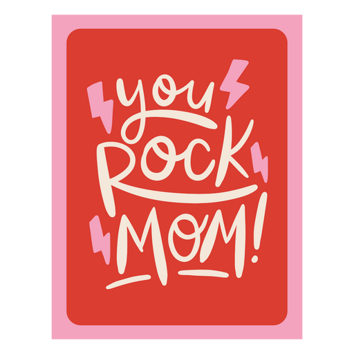 Lebendiges Typografie-Design ?Du rockst, Mama? PNG-Design