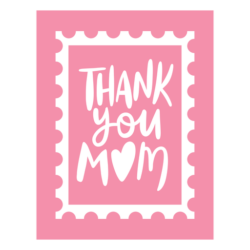 Thank you mom card PNG Design