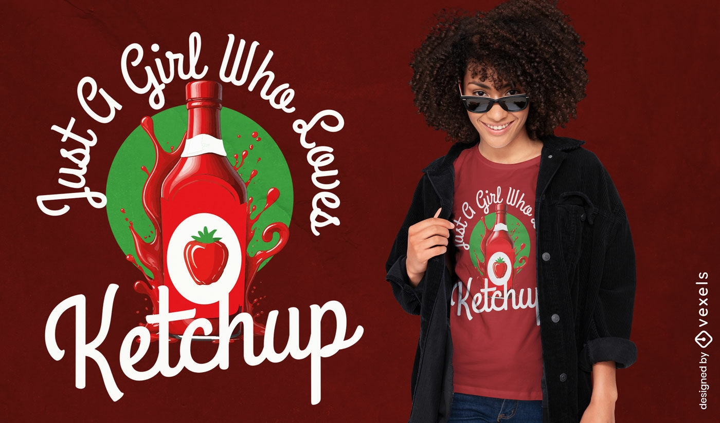 T-Shirt Design mit Zitat für Ketchup-Liebhaber