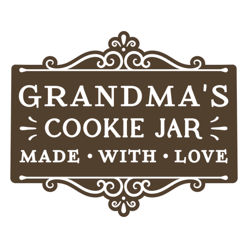 Charming grandma's cookie jar sign design PNG Design